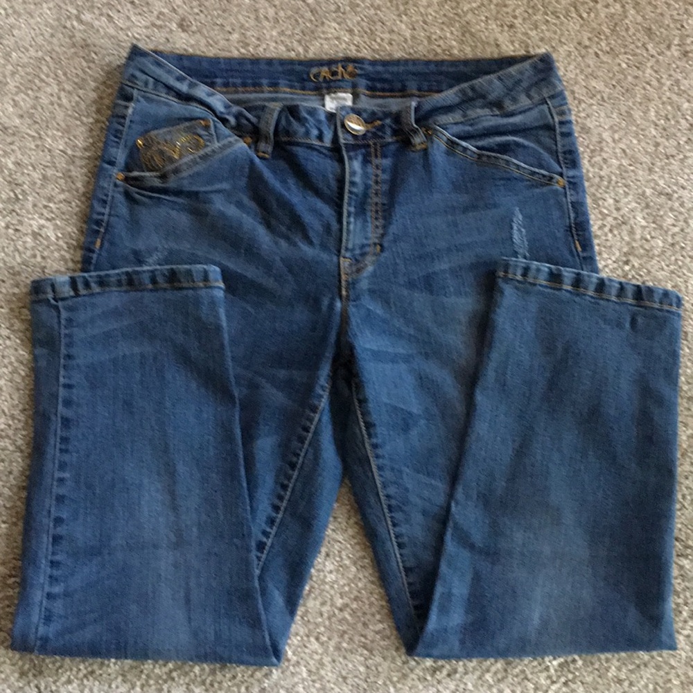 Cach’e embellished Jeans Size 8 Cropped